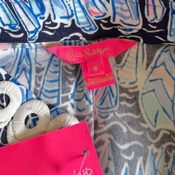 Lilly Pulitzer Low Tide Navy Sails and Stripes Sleeveless Jane Mini Shift Dress - Picture 6 of 7